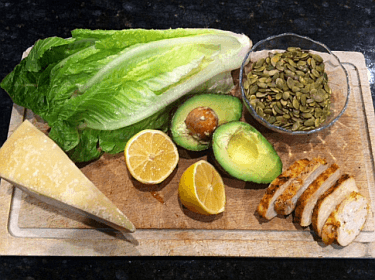Caesar Salad Revisited with Avocado Dressing