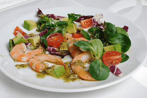 Watercress Salad with Avocado and Shrimp